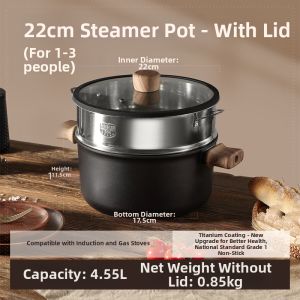 CAROTE | Large Capacity Titanium Non-Stick Steam & Stew Pot