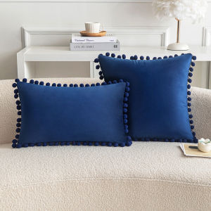 30x50cm 45x45cm 50x50cm Decorative Throw Pillow Covers with Cute Pom Square Soft Cushion Case Home Decor for Couch Sofa Bed