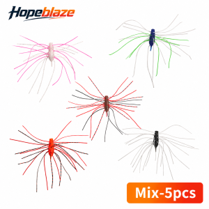 Hopeblaze Slow Sink Needle Tail Soft Lure PVC Bait Silicone Skirt Reflective Flakes Pike Bass Trout Freshwater Fishing Tackle