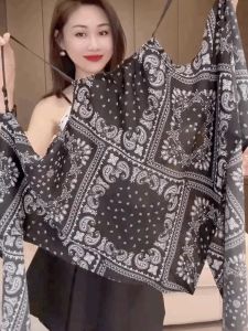 Áo Vest Một Mảnh in Họa Tiết Kiểu Pháp Thon Gọn Thời Trang Áo Lót Bên Trong Áo Khoác Ngoài Áo Vest Nữ Chất Liệu Voan Mùa Hè 2025