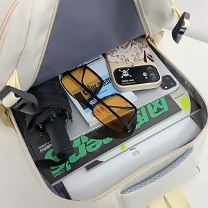 กระเป๋าเป้สะพายหลัง กระเป๋านักเรียน อเนกประสงค์ จุของได้เยอะ สไตล์เกาหลี ขนาด 15.6 นิ้ว สําหรับผู้หญิง นักเรียน