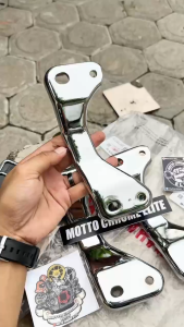 [SUDAH CHROME] dudukan breket brecket pangkon knalpot mio sporty smile soul