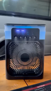 Quạt Điều Hòa Hơi Nước A60 Mini –  5 Vòi Phun Sương Tạo Ẩm  Đèn LED Nhiều Màu  Dung Tích 600ml  Để Bàn Văn Phòng  Làm Mát Nhanh – Nhỏ Gọn Tiện Lợi Mùa Hè