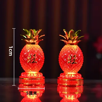 Wangai Wealth God Lamp Lotus Lamp Buddha Lamp Long Burning Lamp Ancestor Home Use Battery Pineapple Light Festive Decorations