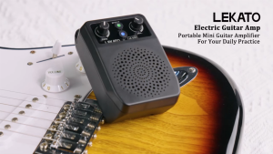 LEKATO JA-05G Ampli Gitar Mini Plug In with Built-in 4 Efek Clean Overdrive Reverb Portable Guitar Amplifier
