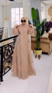 Delvira Dress Ceruty Babydoll Brokat Payet Dress Wanita Terbaru 2024 Kekinian Gamis Kondangan Murah