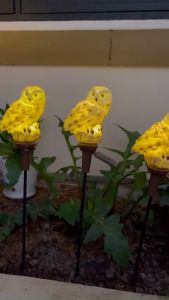 Đèn trang trí sân vườn chống thấm nước hình chim Cú sử dụng Năng Lượng Mặt Trời