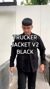 Steigen Trucker Canvas V2 Hitam / Jacket Parka Pria