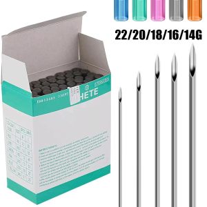 100/50/10pcs Piercing Needles Sterile Disposable Body Piercing Tattoo Needle Ear Nose Tongue Belly Piercing Tool 14/16/18/20/22G