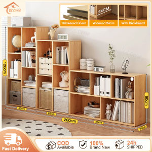 【With Door】Bookshelf Rack Organizer Utility Cabinet Bookcase Storage Cabinet Display Shelf With Back Board Multi Compartment