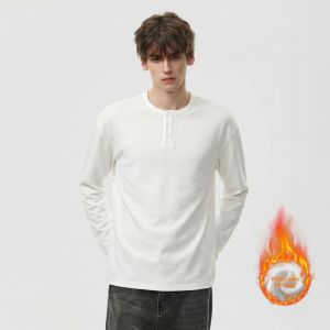 JEENSYIU | Áo Thun Henley Cotton Sạch Phom Thu