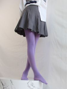 Light Purple Velvet Stockings High Elastic Nylon Matte Velvet Pantyhose Candy Color Leg Shaping Thin Model Four Seasons Universal