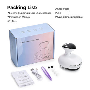Hailicare | Electric Cupping Gua Sha Massager 9-Level Suction Lymphatic Drainage Device Red Light Heat Body Scraper Back Neck Shoulder