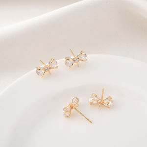 หูต่างห้อยรูปผีเสื้อประดับเพชรเทียมชุบทอง 925 เงินแท้ DIY ทำมือ เครื่องประดับแฟชั่น เครื่องประดับแฟชั่นใหม่