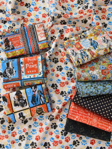 DIY Handmade Cartoon Paw and Flower Prints English Pure Cotton Fabric