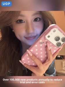 UGP | Magnetic Full Protection Pink Polka Dot iPhone Case