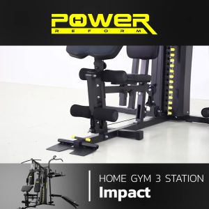 POWER REFORM โฮมยิม 3 สถานี รุ่น IMPACT เครื่องออกกําลังกาย 3 Station Home Gym มีแผ่นน้ําหนักในตัว 71 กก.