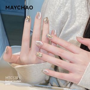 MAYCHAO | Dán Móng Tay Dạng Mắt Mèo Trắng Elegance