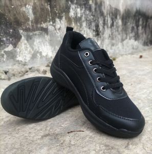 sepatu snekres anak laki - laki sepatu sekolah hitam polos anak 30 - 41