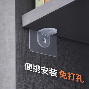 衣柜分层隔板支架:粘钩式直角固定,承重加强,保持层板整洁 Wardrobe Layered Shelf Bracket: Adhesive Hook-style Right-angle Fixing Reinforced Load-bearing Keeping Shelves Neat