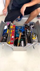 Hộp đựng dụng cụ thùng đồ nghề đa năng - Hộp 3 tầng 5 khay sơn nhám tĩnh điện