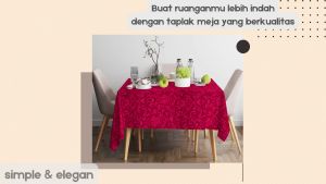 Taplak Meja & Alas Meja Ruang Tamu Persegi Panjang Elegan Motif Embos