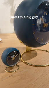 Karlsson Alarm clock Globe green w. gold plated stand