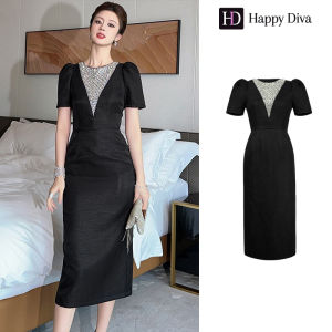 Happy Diva Womens Summer Black Midi Dress Vintage Dress Wedding Party Dress 9040