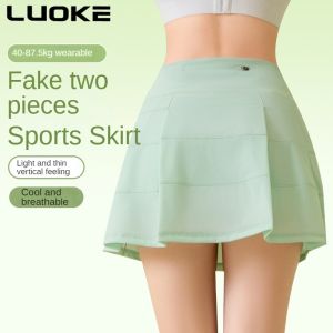 LoukeNew Anti Glare Tennis Running Outdoor Fitness Short Skirt with pockets Quick Drying Sports Short Skirt Pleated Skirt Yoga Skirt for Women
