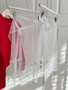 Váy Dài Đến Giữa Bắp Chân Không Đối Xứng Phong Cách Hàn Quốc Mùa Xuân Váy Ngắn Xếp Ly Ren Viền Thắt Lưng Cho Nữ