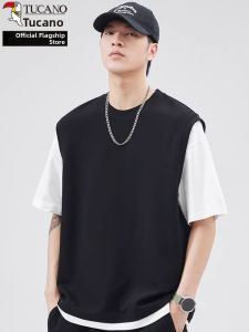 TUCANO | Mens Fake Two-Piece T-Shirt Short Sleeve Summer