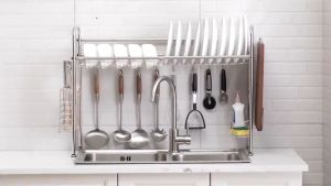 Sink Dish Drying Rack Stainless Steel Chrome Kitchen Dish Rack