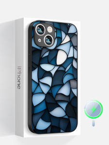 Ultra-Thin Magnetic Absorption Phone Case for Apple iPhone 16 pro Max 15 plus 14 13 Ceramic New Chinese Style Full Lens Frame Protection