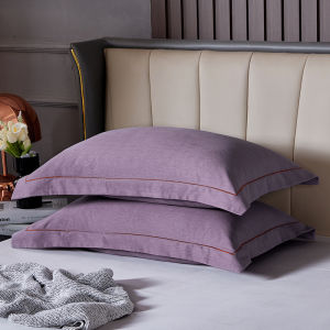 Long Staple Cotton Soft Flannel Plain Simple Double Sided Pillowcase Pair