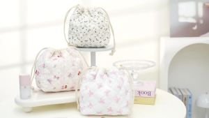 Floral Drawstring Travel Makeup Bag Portable Skincare Storage Organizer RH2574