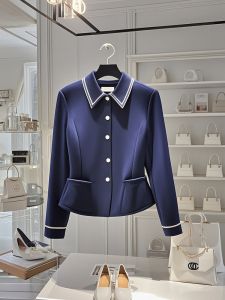 Fall 2024 New Arrival Best Selling Stylish Casual Super Beautiful Classic Style Blue Outwear Womens Clothing