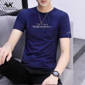 AKT | Cotton Printed T-Shirt Men Short Sleeve Round Neck Casual Loose Fit