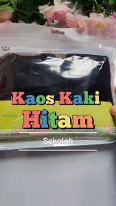 Kaos Kaki Sekolah Anak Laki-laki Perempuan SD SMP Kaus Kaki Hitam Polos Anti Slip Bahan Tebal Minliu