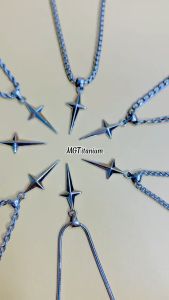 Kalung Titanium Liontin Bintang NOVA Silver Elegan Mewah Terbaru Aksesoris Antikarat Pria Dan Wanita Trending