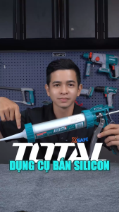 Súng bơm keo silicon TOTAL THT20109 | súng bơm silicon thân nhôm quy cách 9" (225mm) Trọng lượng 0.6kg bơm keo dán gỗ giấy vải bìa carton