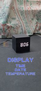 Digital Wooden LED Alarm Clock Backlight Voice Control Wood Retro Glow 声控木头钟LED闹钟可测温度显示时间日期
