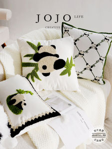 Creamy Animal Sofa Pillow Core Included Living Room Couch Pillow Square Canvas Cover Home Decor Modern Simplicity Style