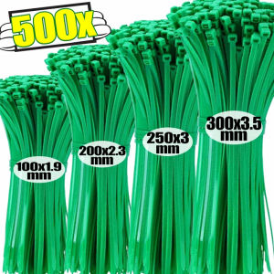 Dizoey 500PCS Plastic Self-locking Nylon Tie Green Cable Tie Heavy Duty Sealing Wrap Strap Multi-Purpose Garden Plant Fastening Ties