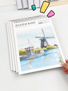 A4 Thickened Coil Sketchbook Blank Drawing Pad Art Painting Book for School Art Stationery Use