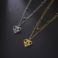 Cazador Heart Pentagonal Pendant Necklace For Women Geometric Stainless Steel Chain Necklaces Jewelry Wholesale 2024 New Arrival. 