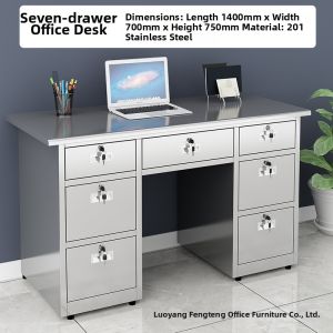 Professional Stainless Steel Office Desk With Drawers