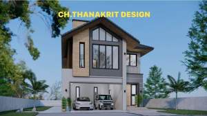 แบบบ้านจัีวผสมปั้นหยา 2 ชั้น