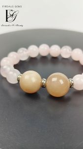 กำไลหินมงคล พีชมูนสโตน โรสควอทซ์ - หินแห่งการเริ่มต้นใหม่  เสริมเสนห์ การงาน ความก้าวหน้า ผู้ใหญ่สนับสนุนช่วยเหลือ