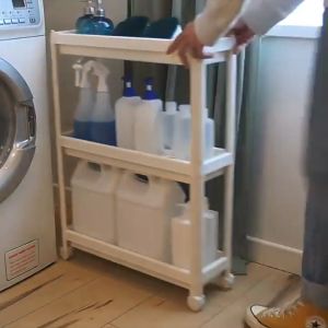 STORAGE TROLLEY SHELF BATHROOM TROLLEY KITCHEN SHELF TROLLEY STORAGE ORGANIZER TROLI STORAN XKS TRADING