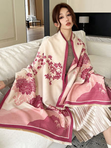 Cashmere Shoulder Wrap Outerwear High-End Trendy Warm Scarf Versatile Chinese Style Gift for Mom Womens Winter New Arrival